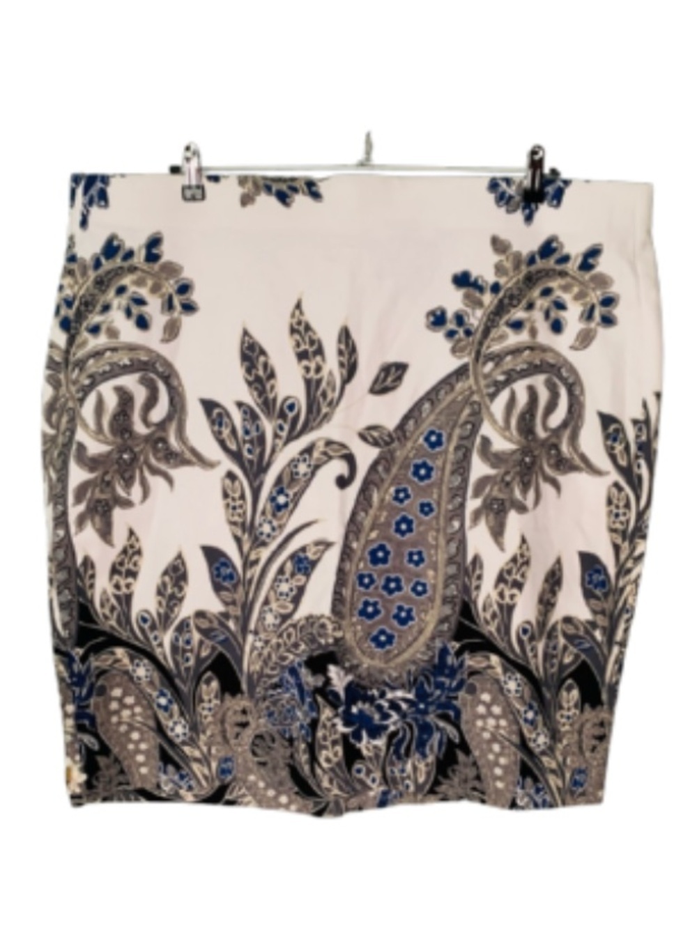 Lane Bryant The Modernist Collection Paisley Midi Skirt Blue Black White Size 28 - Picture 7 of 7